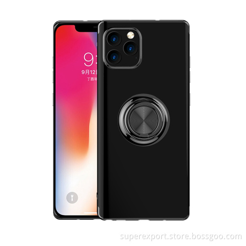 Electroplating TPU phone case cover 360 Degree ring holder Magnetic Car holder Mobile Phone case for iphone 11/ 11 pro max